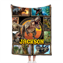 Jurassic Dinosaur Custom Blanket - Personalized Name - Gift for Dinosaur Enthusiasts - Joliny