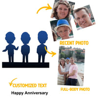 Personalized Photo-Crafted Clay Figurine - A Unique Gift-Customize 3 people - Joliny