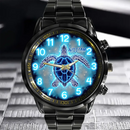 Blue Fluorescent Turtle Custom Watch - Personalized Watch - Joliny