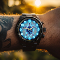 Blue Fluorescent Turtle Custom Watch - Personalized Watch - Joliny