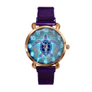 Blue Fluorescent Turtle Custom Watch - Personalized Watch - Joliny