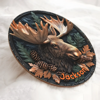 Relief-style Forest Deer Custom Door Plate - Personalized Wooden Sign - Joliny