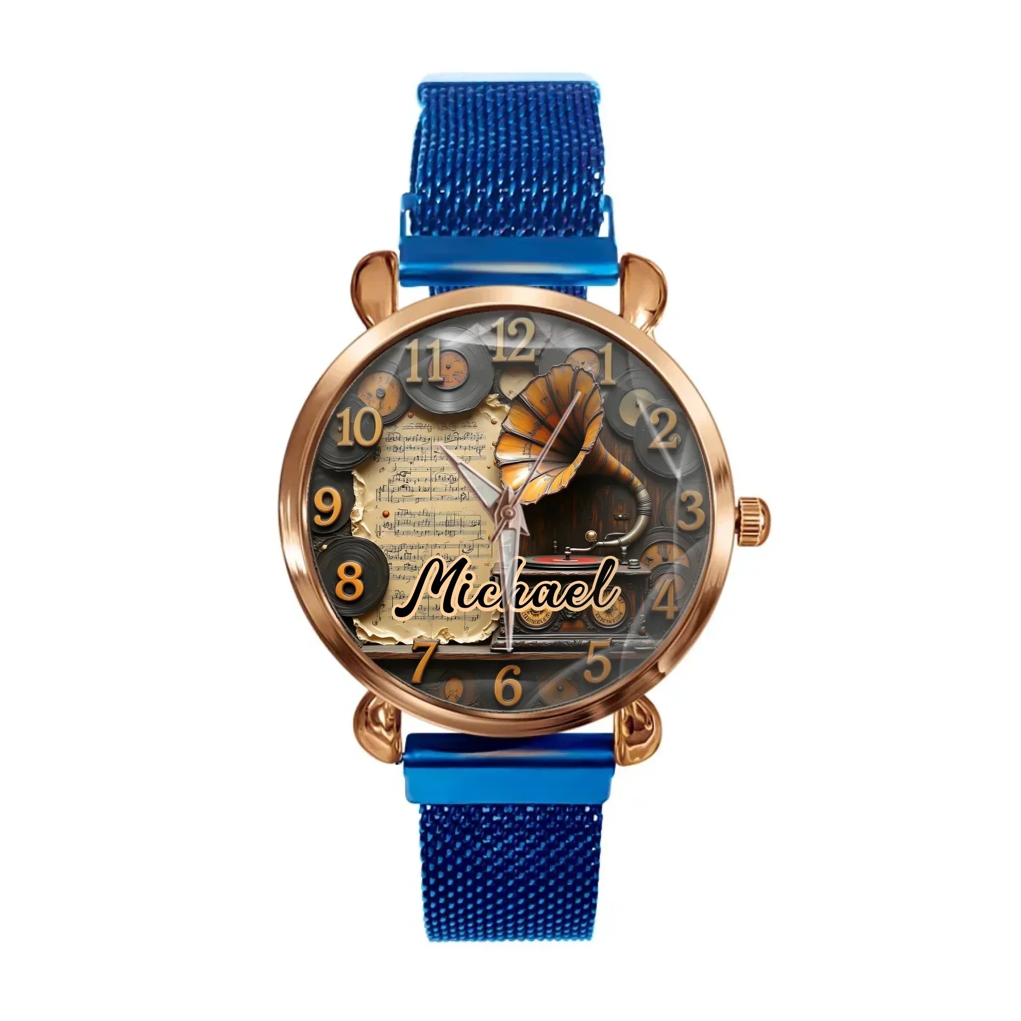 Vintage Phonograph Customized Watch – Personalized Name - Joliny