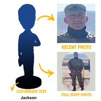 Custom Military Bobblehead With Engraved Text - Army Soldier in Uniform - Joliny