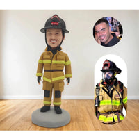 Engraved customized a fireman bobblehead - Gifts for a fireman - Joliny