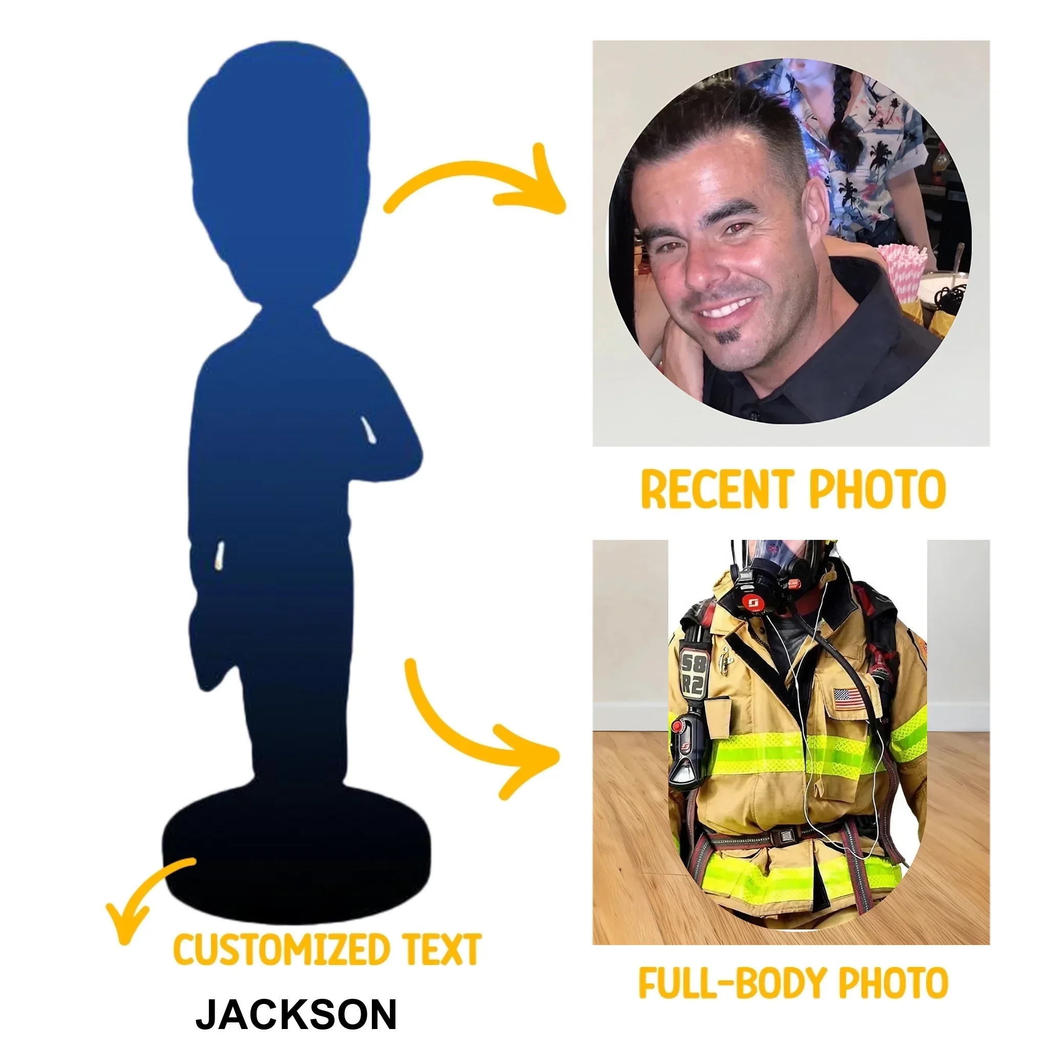 Engraved customized a fireman bobblehead - Gifts for a fireman - Joliny
