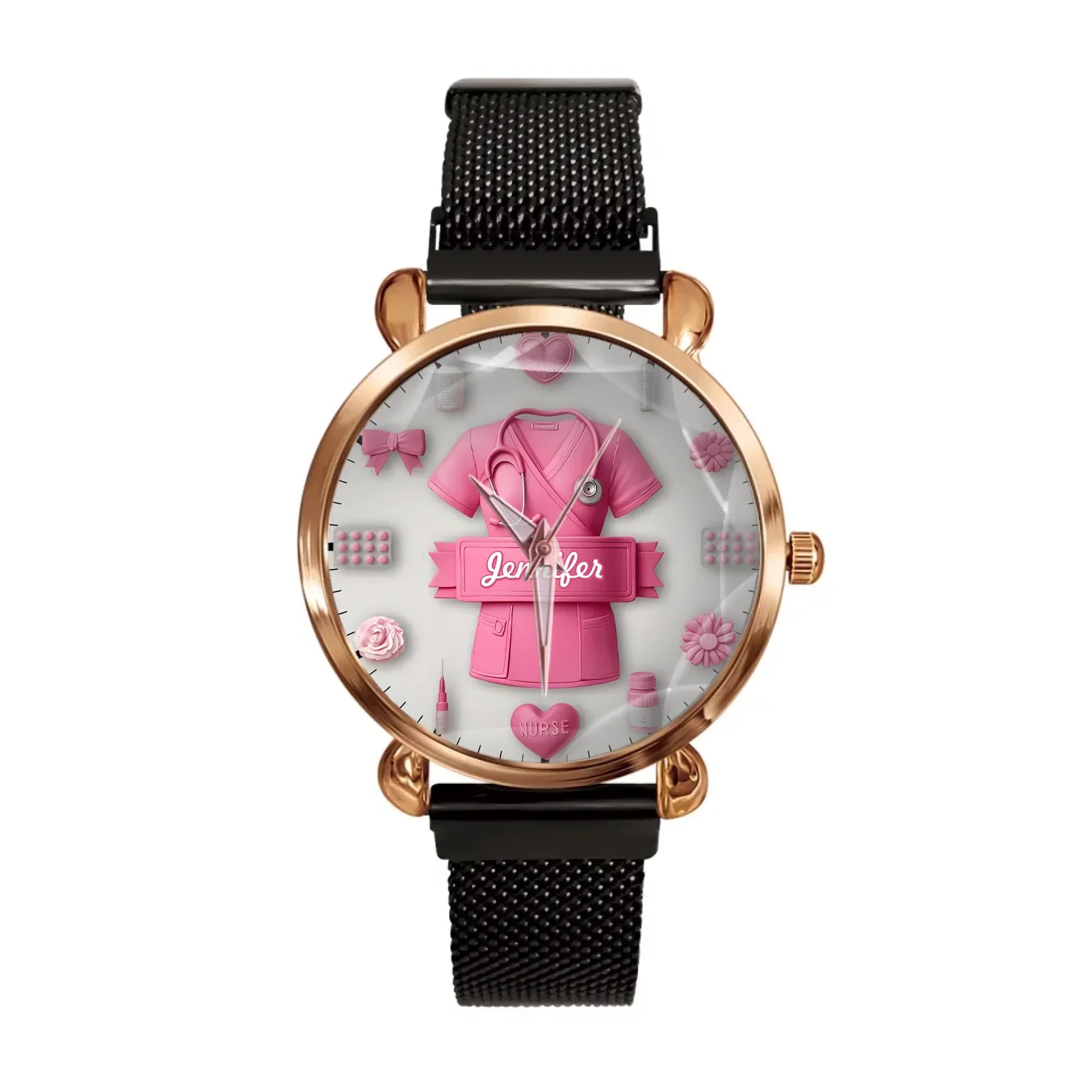 Nursing Is A Work Of Heart - Personalized Nurse Hand Watch
