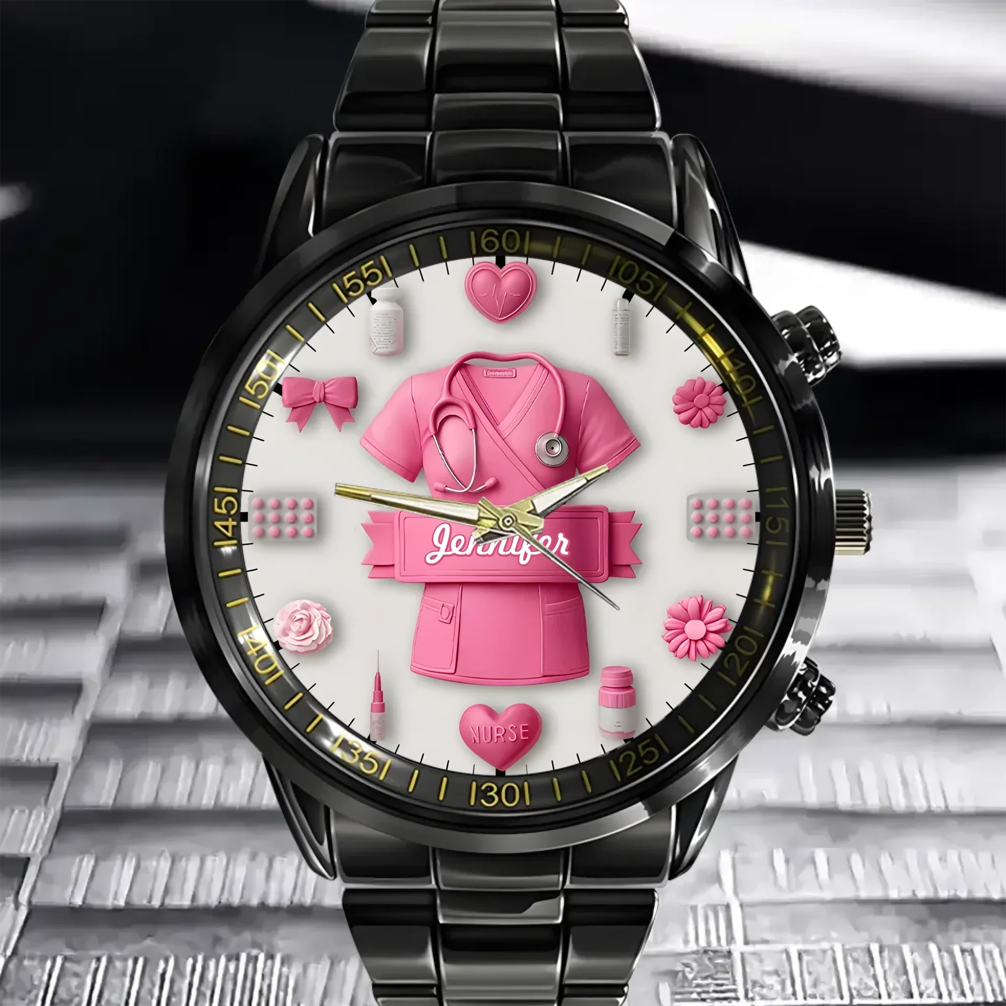 Nursing Is A Work Of Heart - Personalized Nurse Hand Watch - Joliny