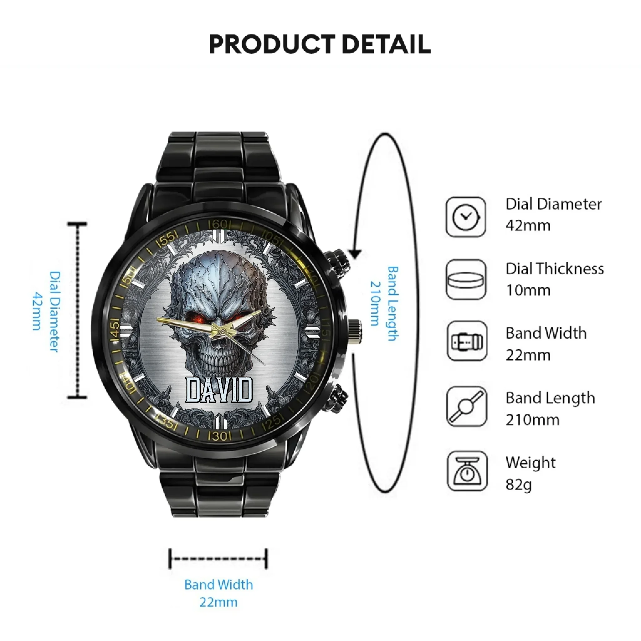 💀Cool Skull - Personalized Skull Watch - Joliny