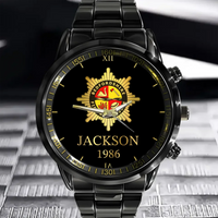 UK Firefighter Logo Custom Watch - Personalized Name - Joliny