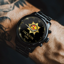 UK Firefighter Logo Custom Watch - Personalized Name - Joliny