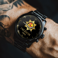 UK Firefighter Logo Custom Watch - Personalized Name - Joliny