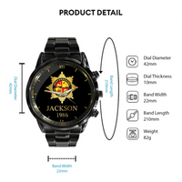 UK Firefighter Logo Custom Watch - Personalized Name - Joliny