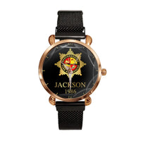 UK Firefighter Logo Custom Watch - Personalized Name - Joliny