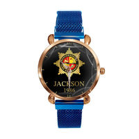UK Firefighter Logo Custom Watch - Personalized Name - Joliny