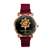 UK Firefighter Logo Custom Watch - Personalized Name - Joliny