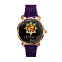UK Firefighter Logo Custom Watch - Personalized Name - Joliny