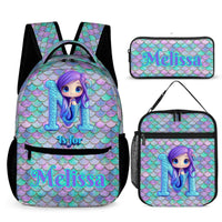 Beautiful Mermaid Letter - Personalized Kid Backpack - Joliny