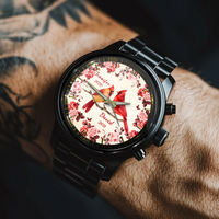 Flowers and Red Bird Customized Watch – Personalized Name - Joliny