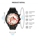 Flowers and Red Bird Customized Watch – Personalized Name - Joliny
