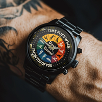 Time Flies When I’m On Top Of You - Personalized Couple Hand Watch - Joliny