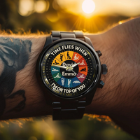 Time Flies When I’m On Top Of You - Personalized Couple Hand Watch - Joliny