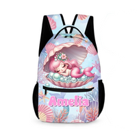 Sleeping Baby Mermaid Custom Backpack - Personalized Name - Start The School Season - Joliny
