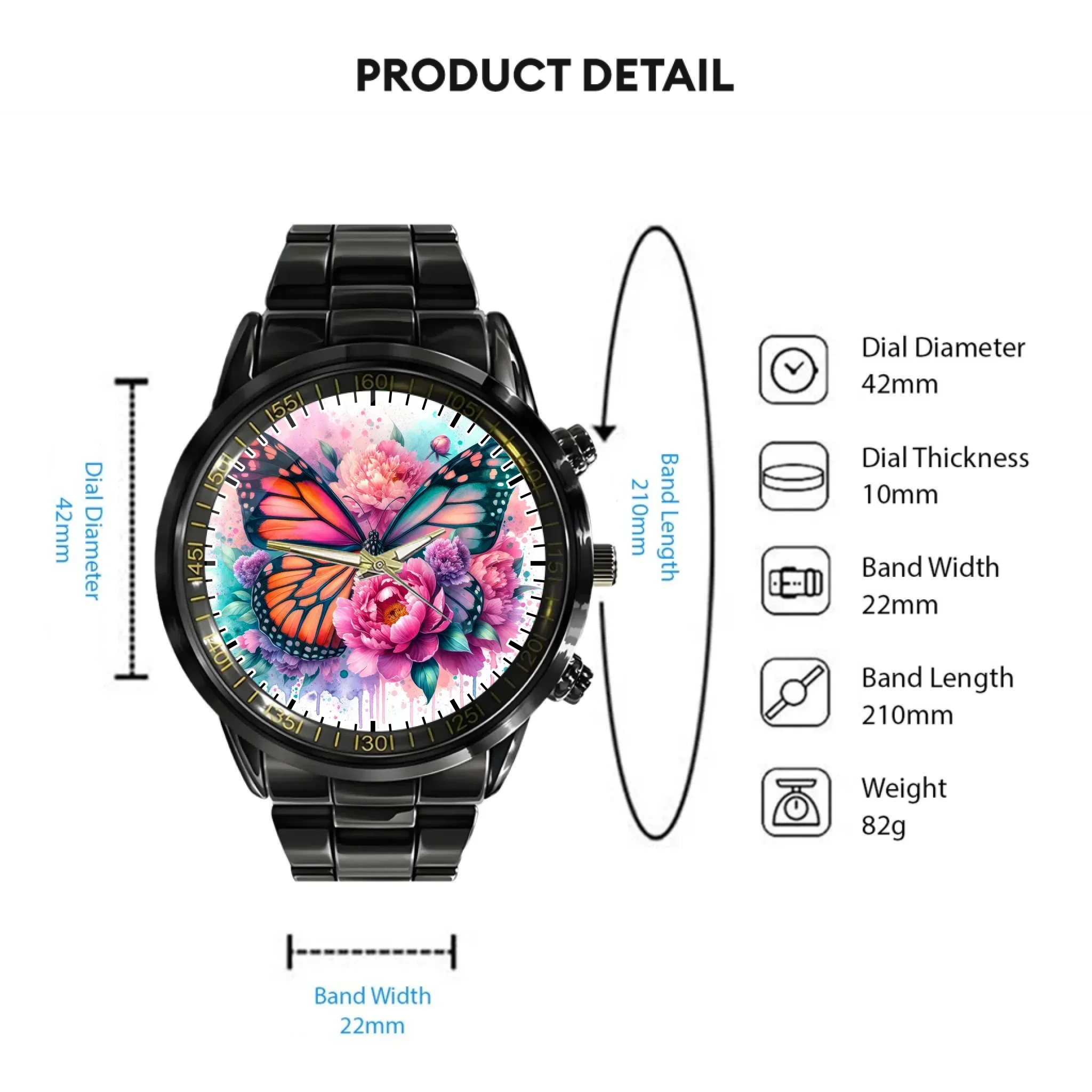 Floral Butterfly - Personalized Watch - Joliny