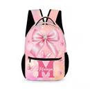 Pink Butterfly Pattern Name Customized Initials Customized Girl's Backpack - School Season Gift for Girls - Joliny