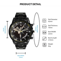 Adventurer’s Custom Name Watch: Fighter Jet & Compass Design - Joliny