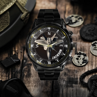 Adventurer’s Custom Name Watch: Fighter Jet & Compass Design - Joliny