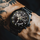 Adventurer’s Custom Name Watch: Fighter Jet & Compass Design - Joliny