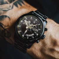 Adventurer’s Custom Name Watch: Fighter Jet & Compass Design - Joliny