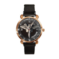 Adventurer’s Custom Name Watch: Fighter Jet & Compass Design - Joliny