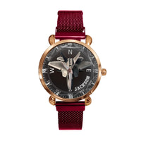 Adventurer’s Custom Name Watch: Fighter Jet & Compass Design - Joliny