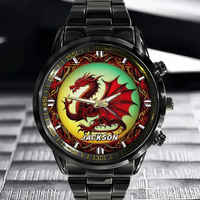 Mythical Red Dragon Watch: Customizable with Your Moniker - Joliny