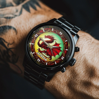 Mythical Red Dragon Watch: Customizable with Your Moniker - Joliny