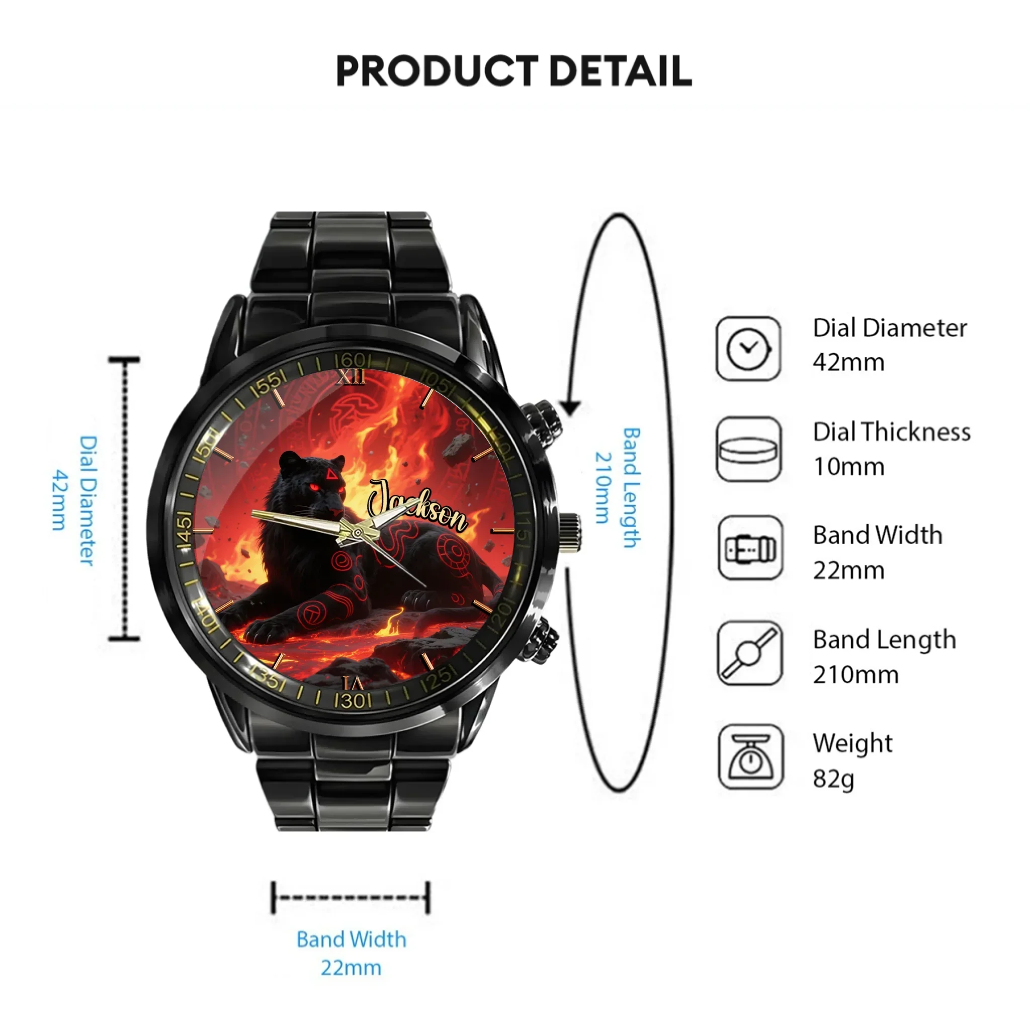 Runes and Animals Watch - Personalized Name - Joliny