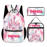 Pink Castle Name Customized Backpack - School Season Gift for Girls - Joliny