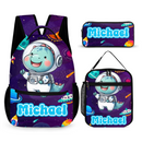 Animal Astronauts Customized Backpack - Personalized Name Anime Universe Schoolbag - Joliny