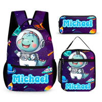 Animal Astronauts Customized Backpack - Personalized Name Anime Universe Schoolbag - Joliny