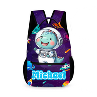 Animal Astronauts Customized Backpack - Personalized Name Anime Universe Schoolbag - Joliny