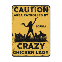 The Warning Area is Patrolled by the Crazy Hen Mother - Personalized Name Metal Retro Painting - Joliny