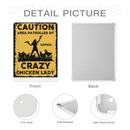 The Warning Area is Patrolled by the Crazy Hen Mother - Personalized Name Metal Retro Painting - Joliny