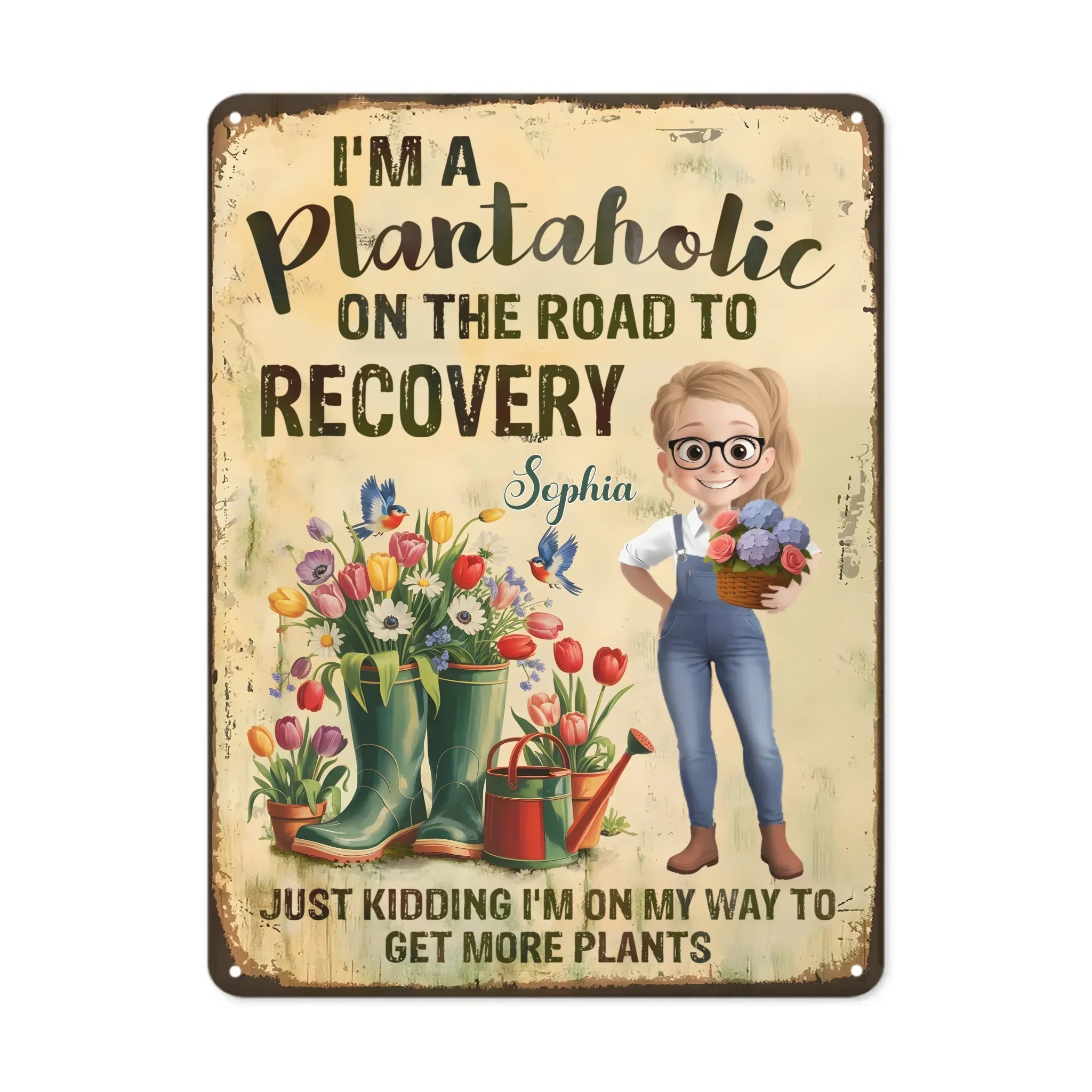 Custom Home Decor Metal Sign - Personalized Garden Gifts For Gardeners, Dog Lovers, Dog Mom - Home Of Plant Lovers