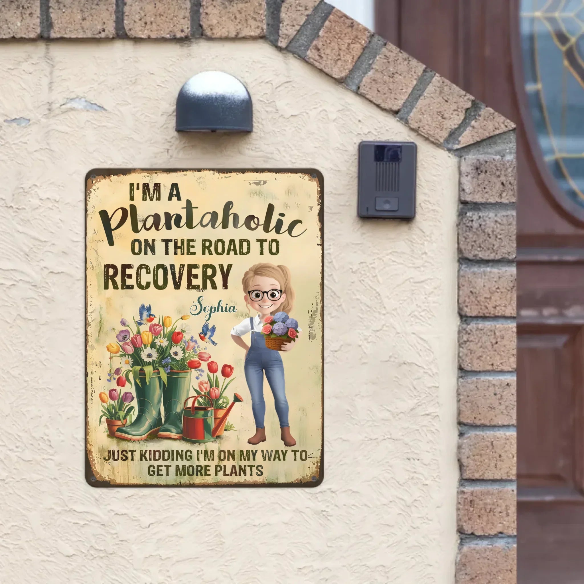 Custom Home Decor Metal Sign - Personalized Garden Gifts For Gardeners, Dog Lovers, Dog Mom - Home Of Plant Lovers