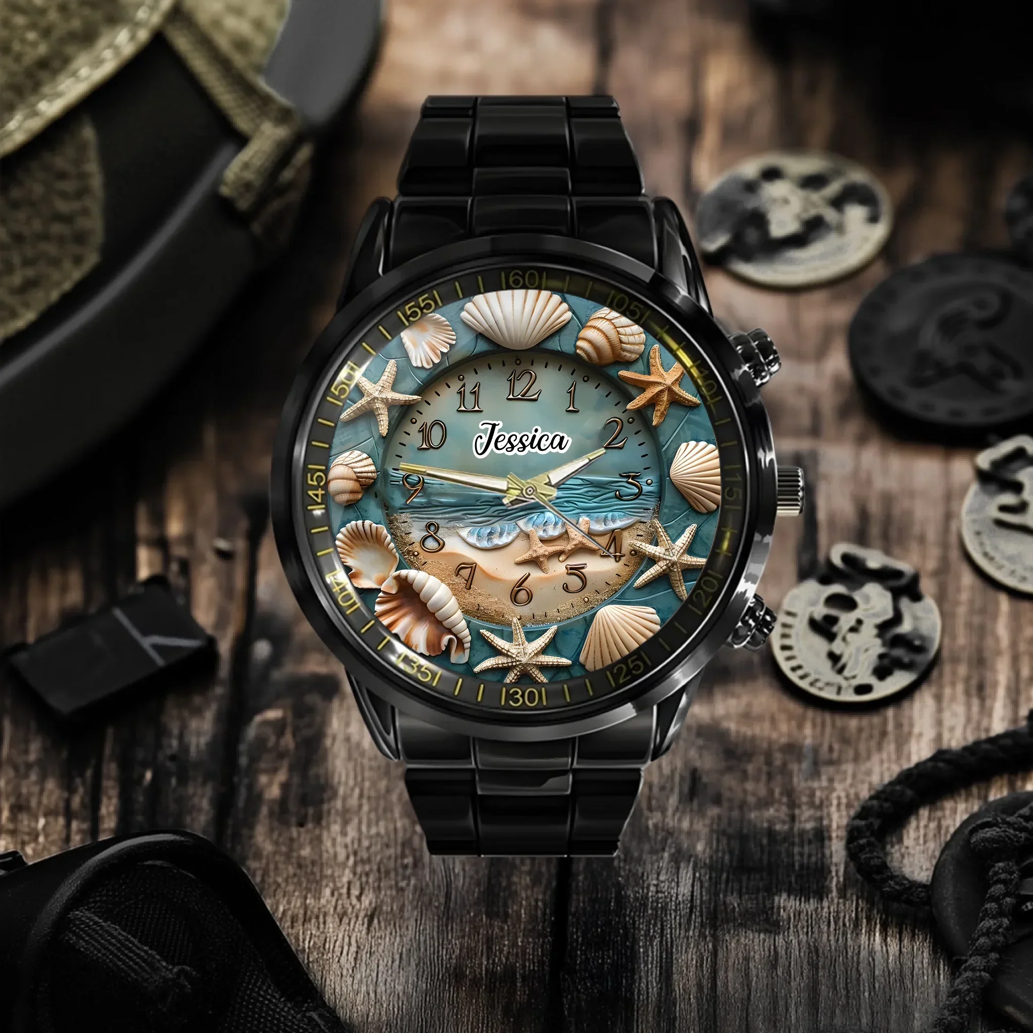 Precious Shell Watch- Personalized Name Watch- Shell Collector Gift - Joliny