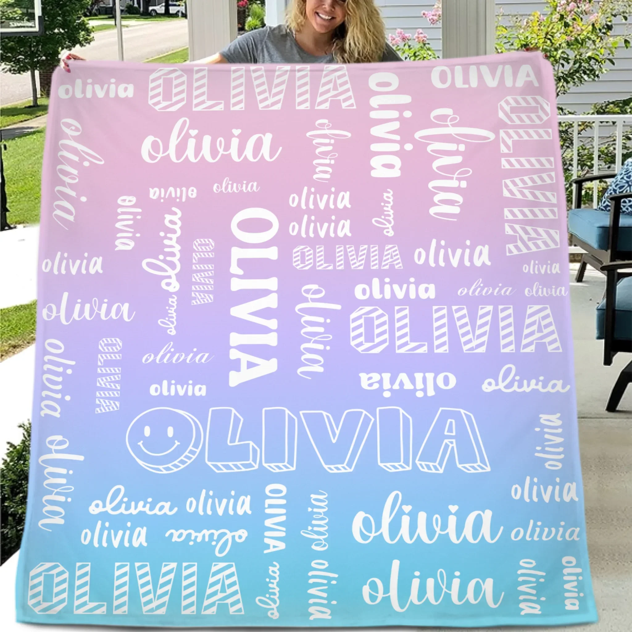 Personalized Custom Name Blanket - Gifts For Family