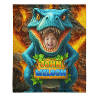 Personalized Name Custom Face Custom Dinosaur Shell Blanket - Joliny