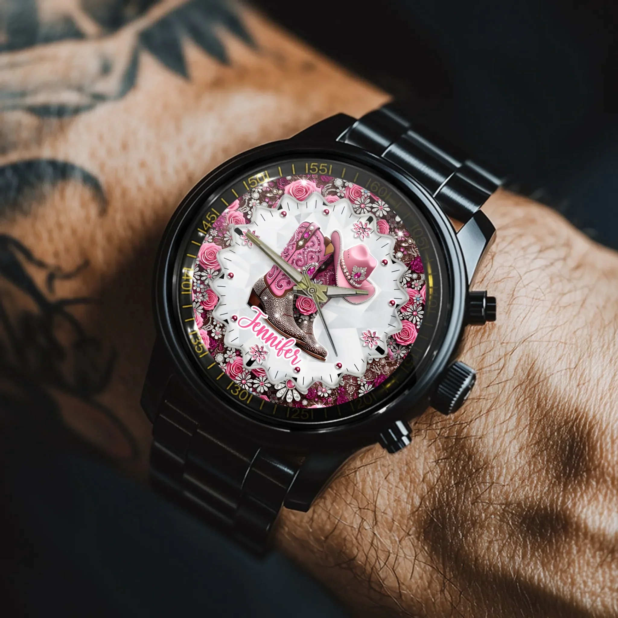 Cowgirl Boots - Personalized  Name Watch